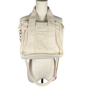 SAVVI Canvas Tote‎ Bag Crossbody Purse Handbag Cream Small Travel Casual